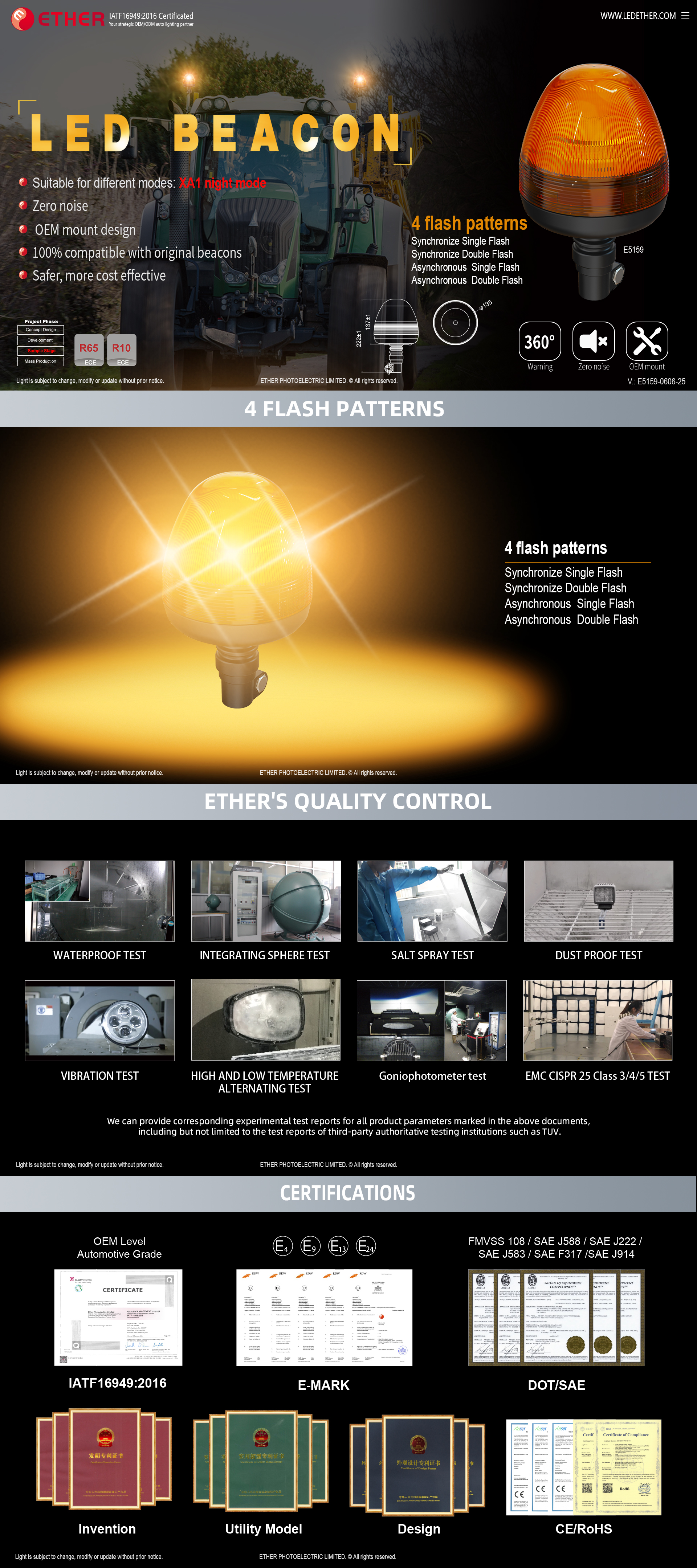 E5159 5.3"LED OEM 信标灯 警示灯